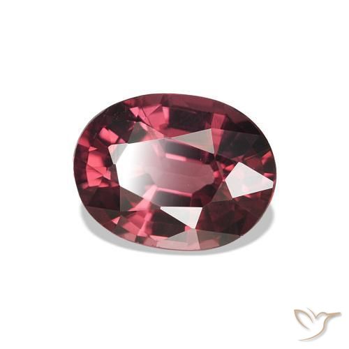 Granato rodolite Medium Dark-Red naturale da 1.15 ct, Taglio ovale, VVS-VS