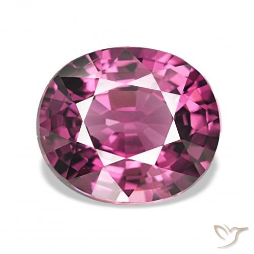 Granato rodolite Rosa intenso Bacca Viola naturale da 4.21 ct, Ovale, VVS
