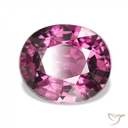 Granato rodolite Rosa intenso Bacca Viola naturale da 4.21 ct, Ovale, VVS