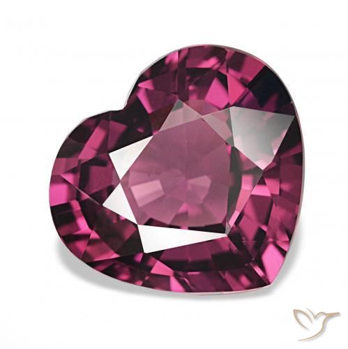 Granato rodolite Viola scuro naturale da 3.95 ct, Cuore, VVS