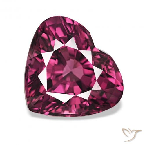 Granato rodolite Viola medio naturale da 4.12 ct, Cuore, VVS