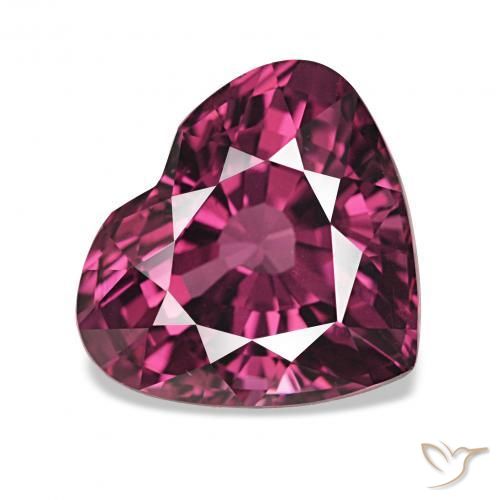 Granato rodolite Viola medio naturale da 4.12 ct, Cuore, VVS