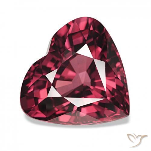 Granato rodolite Medium Dark-Red naturale da 4.75 ct, Cuore, VVS