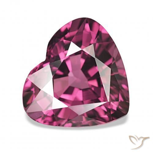Granato rodolite Viola scuro naturale da 4.06 ct, Cuore, VVS