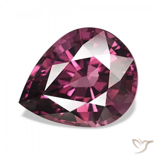 4.58ct Rosso lampone Granato rodolite, Forma a pera, VVS