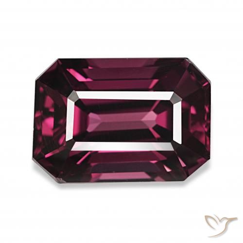 4.61ct Rosso purpureo Granato rodolite, Taglio smeraldo, VVS