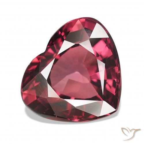 4.64ct Rosso scuro Granato rodolite, Cuore, VVS-VS