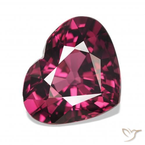 4.53ct Rosso purpureo Granato rodolite, Cuore, VVS