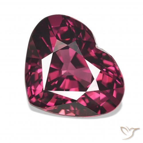 Granato rodolite Rosso purpureo naturale da 4.53 ct, Cuore, VVS