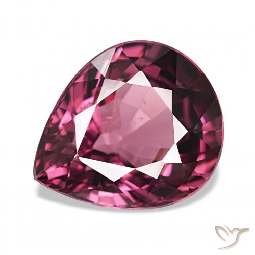 Granato rodolite Rosso lampone naturale da 4.06 ct, Forma a pera, VS