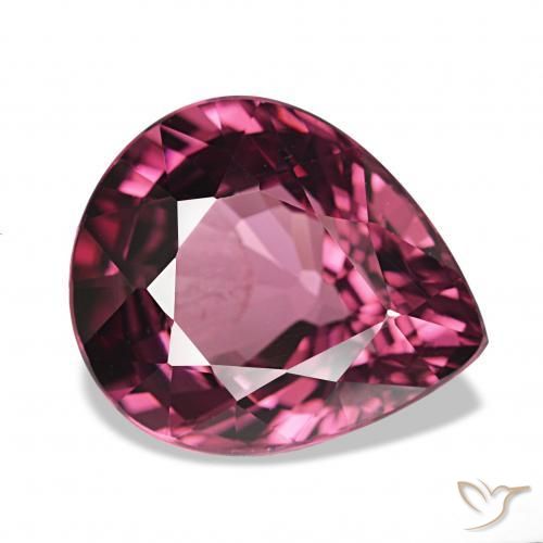 Granato rodolite Rosso lampone naturale da 4.06 ct, Forma a pera, VS
