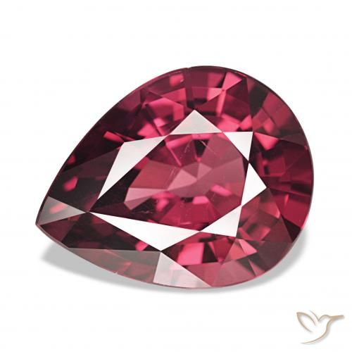 Granato rodolite Viola rossastro naturale da 4.78 ct, Forma a pera, VS