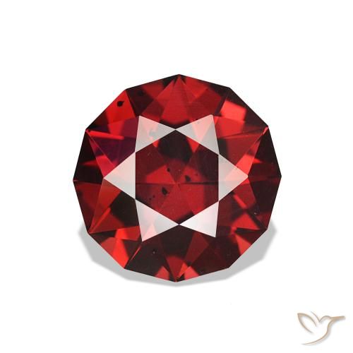 Granato rodolite Rosso intenso naturale da 1.74 ct, Rotondo, VS
