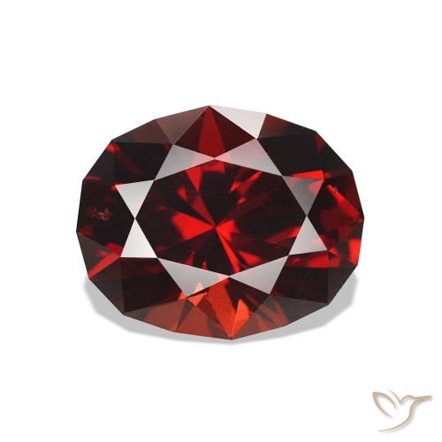 Granato rodolite Rosso scuro naturale da 2.06 ct, Ovale, VS