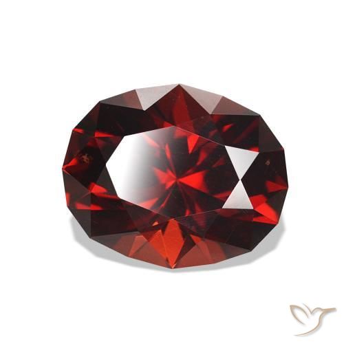 Granato rodolite Rosso scuro naturale da 2.06 ct, Ovale, VS