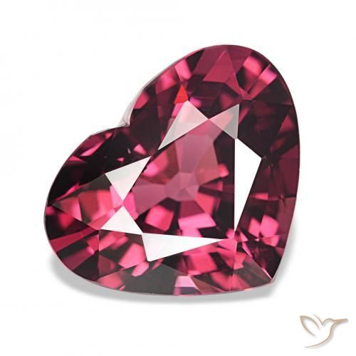 Granato rodolite Rosso purpureo naturale da 4.15 ct, Cuore, VVS-VS