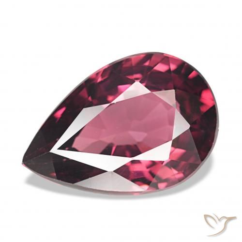 Granato rodolite Rosso purpureo naturale da 4.62 ct, Forma a pera, VVS-VS