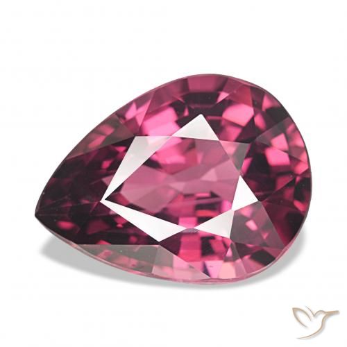 Granato rodolite Magenta intenso naturale da 4.63 ct, Forma a pera, VVS-VS