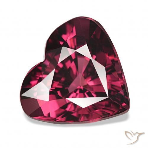 Granato rodolite Rosso purpureo naturale da 4.44 ct, A forma di cuore, VS