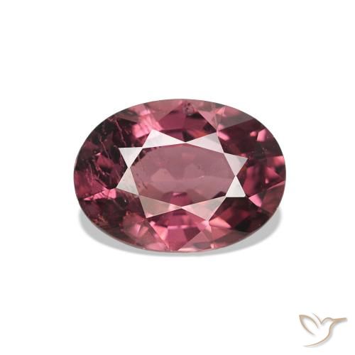 Granato rodolite Medium Dark-Red naturale da 1.11 ct, Taglio ovale, VS-SI