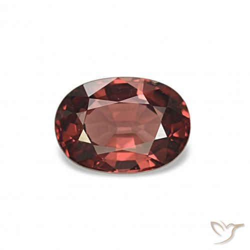 1.10ct Rosso mattone intenso Granato rodolite, Ovale, VS