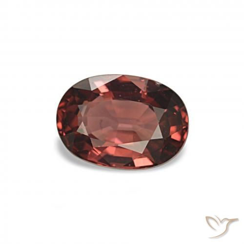 Granato rodolite Rosso mattone intenso naturale da 1.10 ct, Taglio ovale, VS