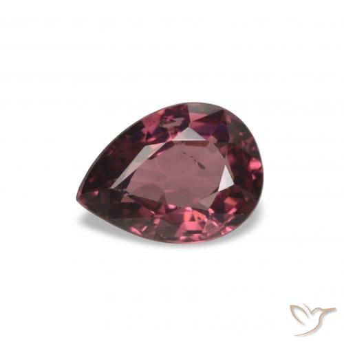 0.91ct Tono viola-rosso Granato rodolite, Forma a pera, VS