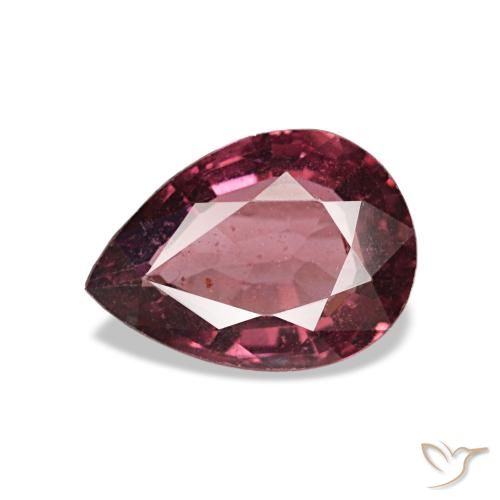0.80ct rosso granato rodolite, taglio a pera, VS