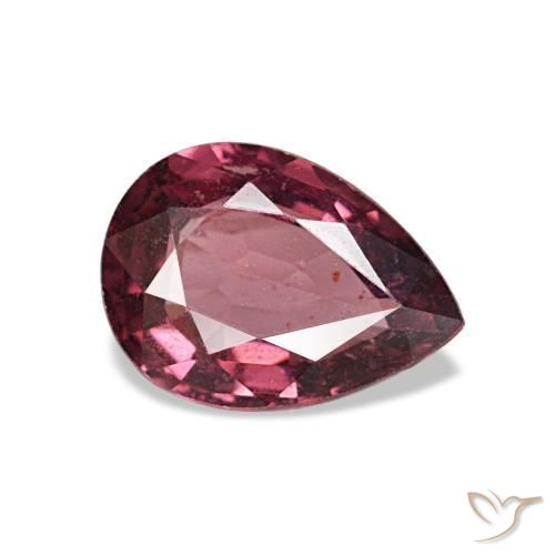 Granato rodolite naturale rosso da 0,80 ct, taglio a pera, VS
