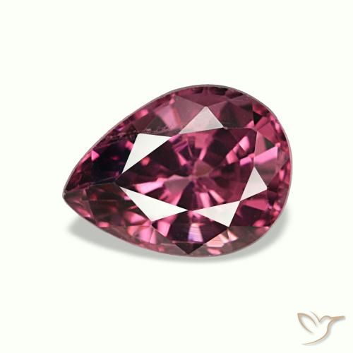 Granato rodolite naturale porpora da 0,90 ct, taglio a pera, VS