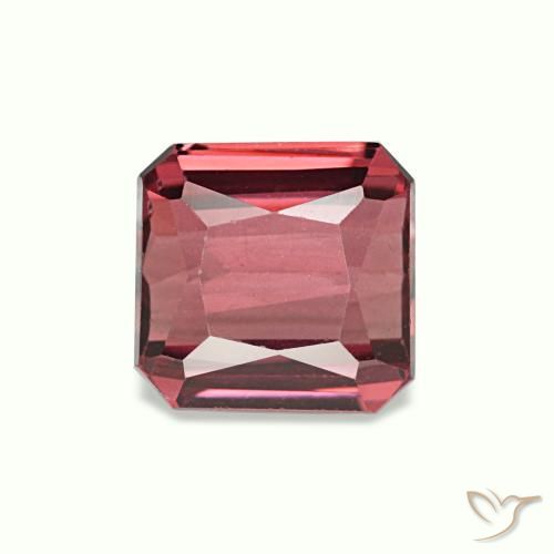 Granato rodolite naturale rosa da 1,19 ct, taglio smeraldo, VVS-VS