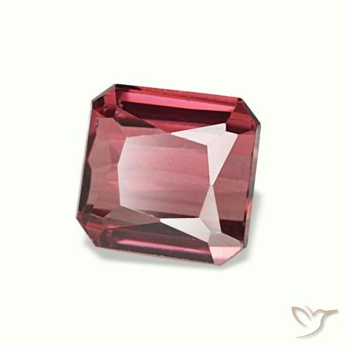Granato rodolite naturale rosa da 1,19 ct, taglio smeraldo, VVS-VS