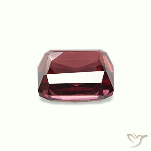 Granato rodolite naturale rosa da 1,19 ct, taglio smeraldo, VVS-VS