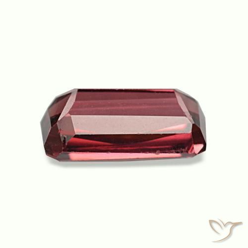 Granato rodolite naturale rosso da 1,23 ct, taglio smeraldo, VS