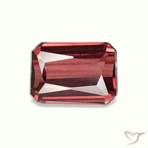 Granato rodolite naturale rosso da 0,92 ct, taglio smeraldo, VVS-VS