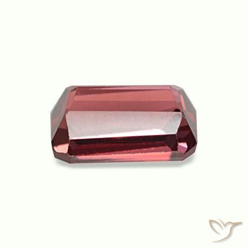 Granato rodolite naturale rosso da 0,92 ct, taglio smeraldo, VVS-VS