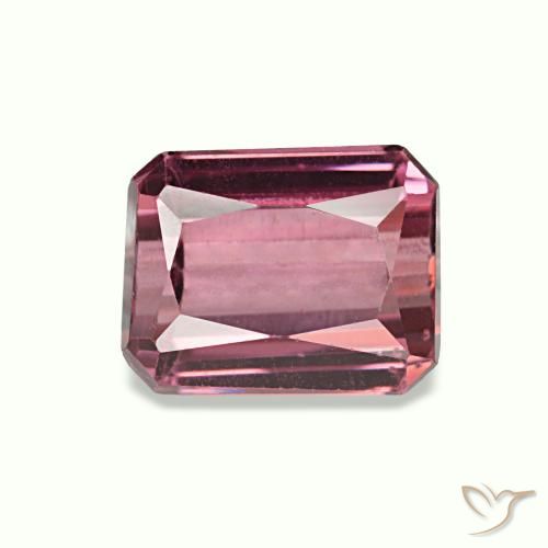 Granato rodolite naturale rosso da 1,36 ct, taglio smeraldo, VVS-VS