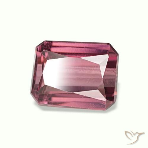 Granato rodolite naturale rosso da 1,36 ct, taglio smeraldo, VVS-VS