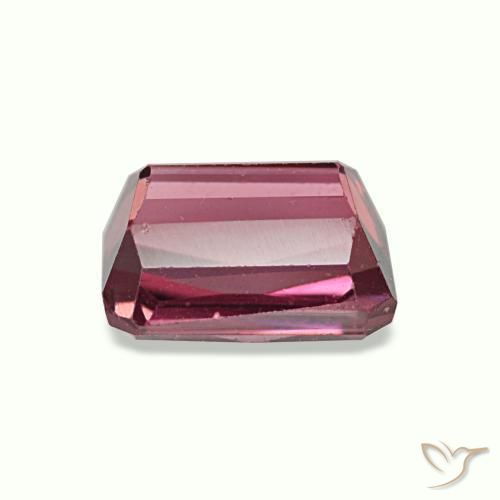 Granato rodolite naturale rosso da 1,36 ct, taglio smeraldo, VVS-VS