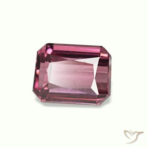 Granato rodolite naturale rosso da 0,86 ct, taglio smeraldo, VVS-VS