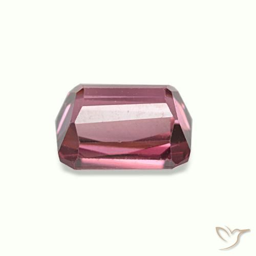 Granato rodolite naturale rosso da 0,86 ct, taglio smeraldo, VVS-VS