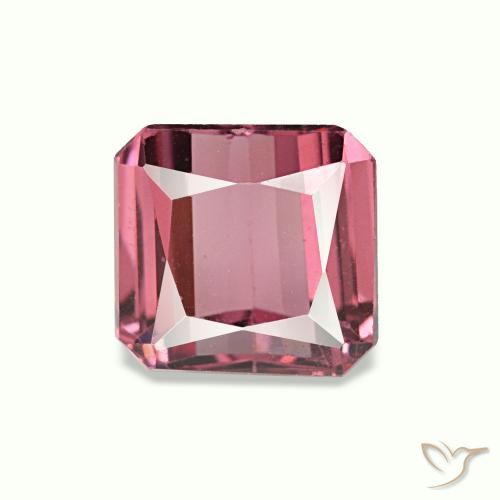 Granato rodolite naturale rosso da 1,24 ct, taglio smeraldo, VVS-VS