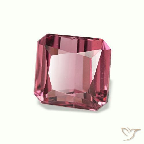 Granato rodolite naturale rosso da 1,24 ct, taglio smeraldo, VVS-VS