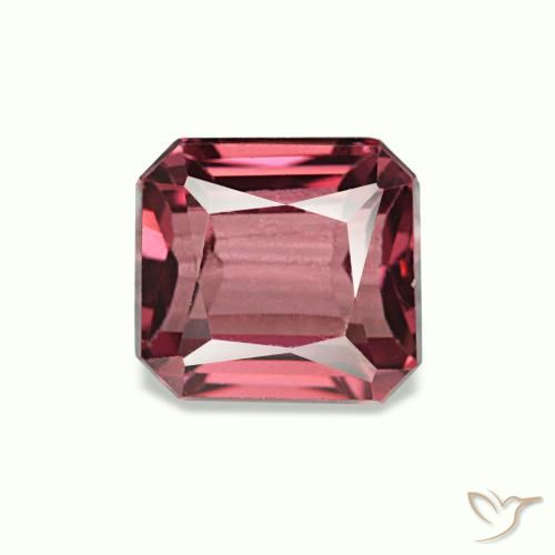 Granato rodolite naturale rosso da 1,18 ct, taglio smeraldo, VVS-VS