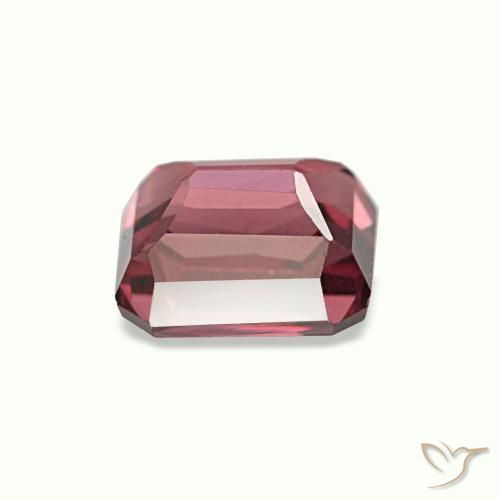 Granato rodolite naturale rosso da 1,18 ct, taglio smeraldo, VVS-VS