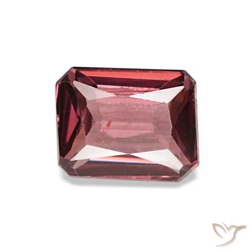 Granato rodolite naturale rosso da 1,09 ct, taglio smeraldo, VS