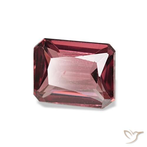 Granato rodolite naturale rosso da 1,09 ct, taglio smeraldo, VS