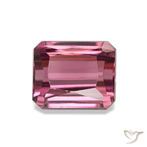 Granato rodolite naturale rosa da 1,18 ct, taglio smeraldo, VS