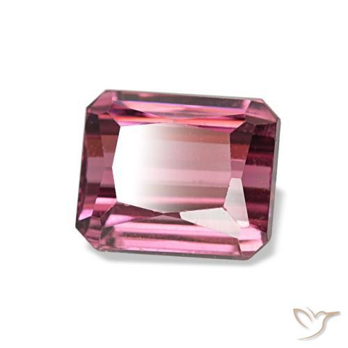 Granato rodolite naturale rosa da 1,18 ct, taglio smeraldo, VS