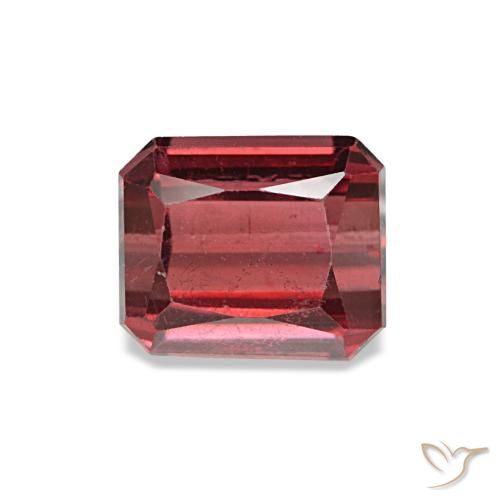 Granato rodolite naturale rosso da 1,17 ct, taglio smeraldo, VS